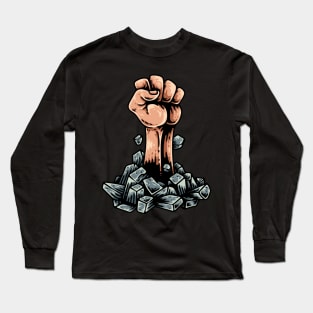 Raised Fist Hand Long Sleeve T-Shirt